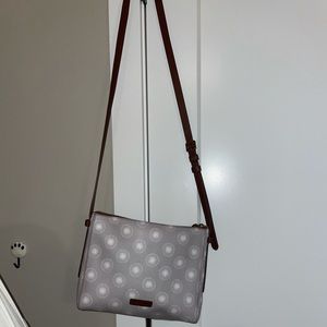 Fossil Nude Crossbody Bag with white flowers